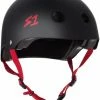S1 Helmets Helmets X Pads S1 Lifer Helmet Black Matte With Red Straps