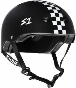 S1 Helmets S1 Lifer Helmet Black Matte With Checkers Helmets X Pads