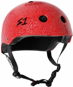 S1 Helmets S1 Lifer Helmet Gloss Red Glitter Helmets X Pads